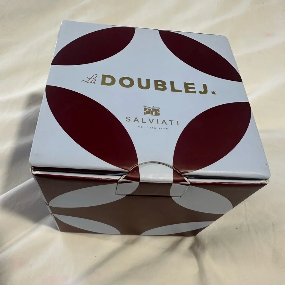 NEW in BOX LA DOUBLEJ Misty Rainbow Mix in Murano‎ Glass Baby Egg Vase reg $195 - Picture 3 of 12